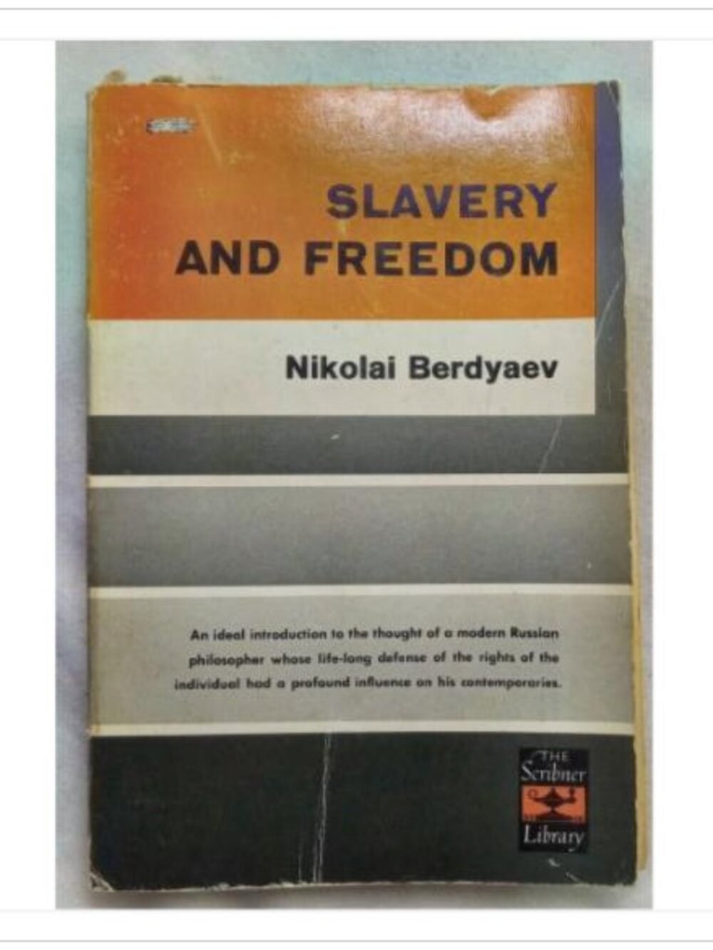 Slavery and Freedom Philosophical Essays The Scribner Library 1944 PB